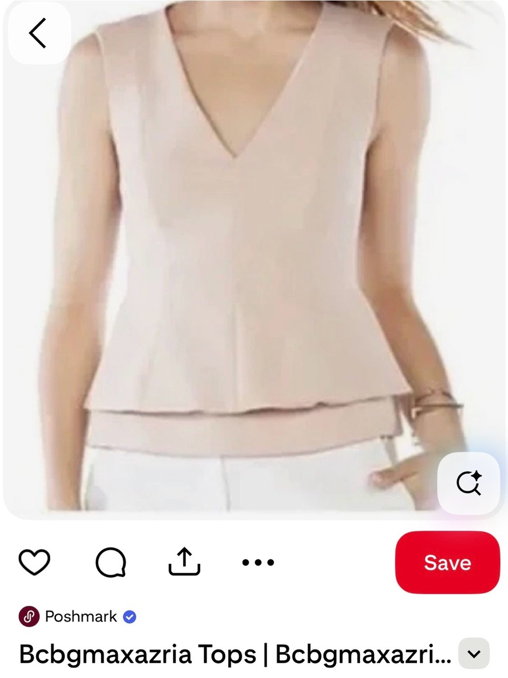 BCBGMaxAzria Blush V-Neck Peplum Top. All you need for a night out